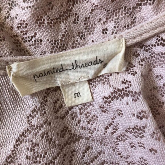 Painted Threads Blush Peplum Top Floral M - Picture 4 of 4